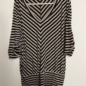 Striped V-Neck Tunic Top